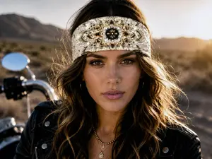 RAVEbandz The PRO - BLINGBANDZ- Wide Stretch Headband (Sacred)