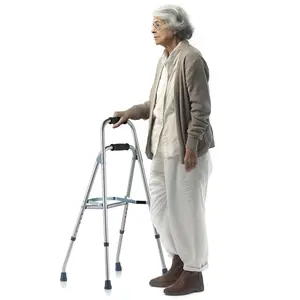【Summervibes】VEVOR Folding Hemi Walker, One Arm Folding Walker for Seniors with 6-Level Adjustable Height, Lightweight Aluminum | Side One-Hand Style Mobility Aid for Elderly Handicapped Disabled, Up to 350LBS
