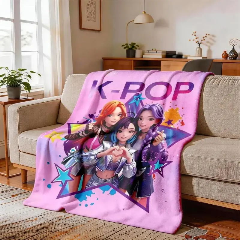 K-Pop Girl Group Throw Blanket Korean Pop Music Fans Blanket Soft Cozy Plush Flannel Fleece Bed Blanket for Couch Sofa Bedroom Decor, Cute Idol Star Graphic Blanket, Lightweight Warm Birthday Holiday Gifts for Teens and K-Pop Lovers