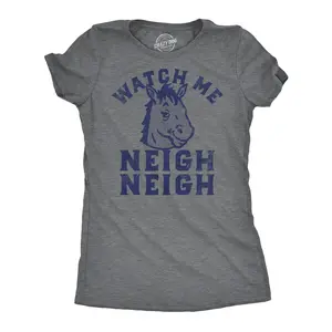 Womens Funny T Shirts Watch Me Neigh Neigh Sarcastic Horse Graphic Tee for Men Funny Womens T Shirts Cute Vintage Fashion Casual Ladies T-Shirt Gift Sarcastic Tops for Women Funny Animal Top Women's Novelty Dark Grey