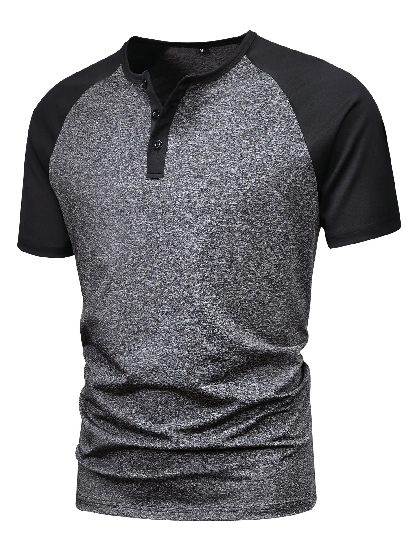 Henley Shirt For Men Short Sleeve Thermal Henley Top Casual Slim Fit Lightweight 5 Button T-Shirt Stretch Fabric Cotton Streetwear Button Front Shirt Round Neck Menswear Shortsleeve