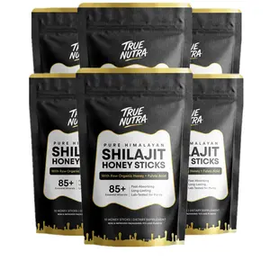 B3G3 True Nutra Pure Himalayan Shilajit Honey Sticks with Raw Organic Honey Fulvic Acid, 85+ Essential Minerals - Long Lasting - Fast Absorbing - 10 Sticks