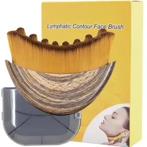 Upgrade Lymphatic Contour Facial Brush - Daily Gentle Lymphatic Drainage Massager with Ultra-Soft, Sensitive-Safe, Durable Bristles, Ergonomic Design for Precise Skin Fit and Puffiness Reduction