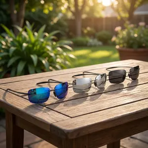 Paleshy 3-Pack TR90 Ultralight Retro Rimless Square Sunglasses for Men Vintage Tinted Lens UV Protection Travel Driving Outdoor Fashion Party Looks