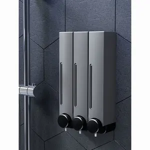 New 2026 Hotel Bathroom Soap Dispenser, Wall-Mounted Kitchen Liquid Soap Holder, Manual Shampoo Shower Gel Dual-Head Bottle, Soap Container, Soap Canister