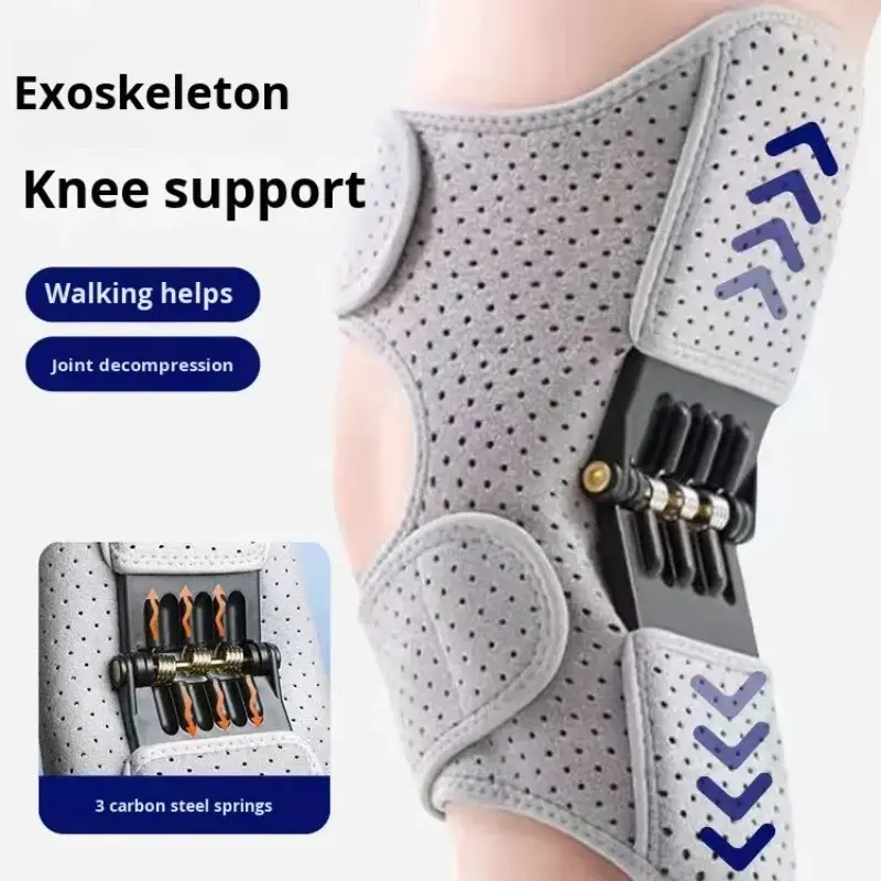 Adjustable high-strength rebound exoskeleton knee support, spring-type knee brace, Patellar Knee Brace, assists lower limb walking, suitable for outdoor activities such as walking and mountain climbing for the elderly, Knee Booster, Knee Brace Stabilizers