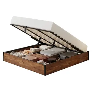 [MothersDayGift] #Summervibes AMERLIFE Lift Up Storage Bed, Full Bed Frame with Storage Underneath, Wooden Platform Bed Frame, Solid Wood Slats Support, No Fixed Headboard Furniture Home/Best Gift Ideas/Christmas Gifts
