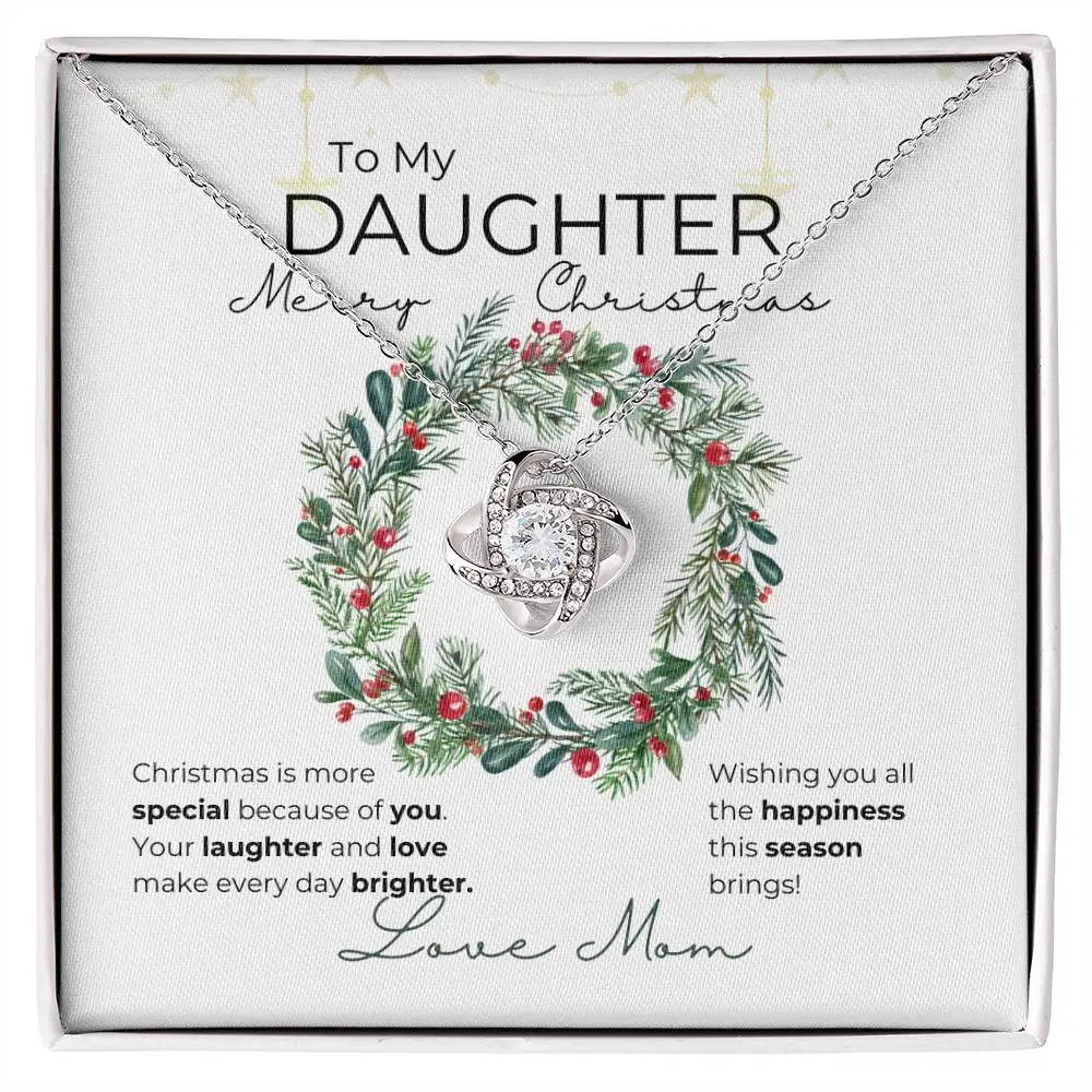 Christmas Love Knot - Hanging Gift with "To My Daughter" Message, Decorative Design for Holiday Giving