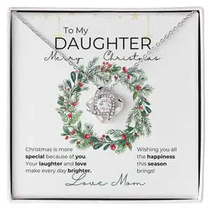 Christmas Love Knot - Hanging Gift with "To My Daughter" Message, Decorative Design for Holiday Giving