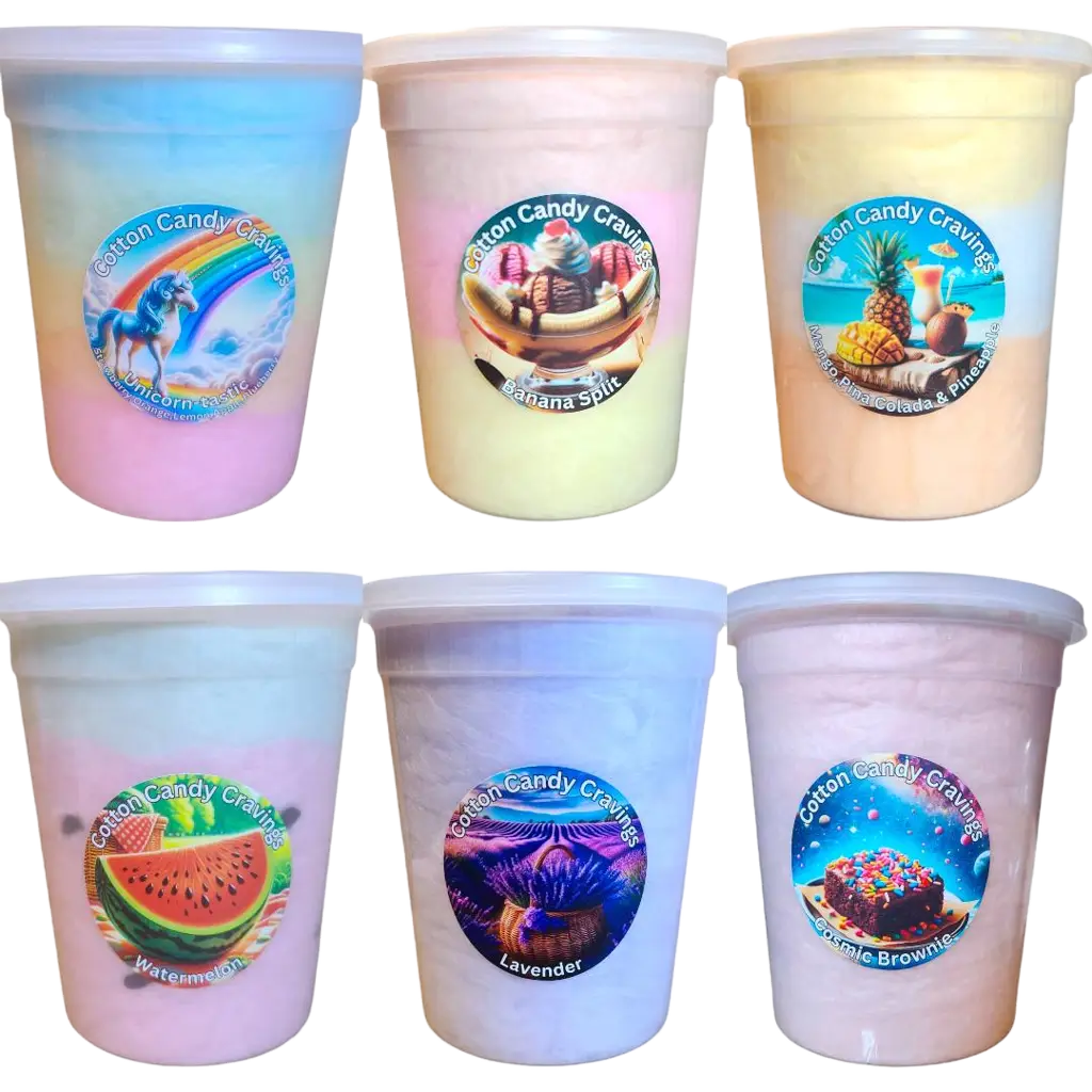 Tubs of Cotton Candy - Cotton Candy Cravings Snack Sweet