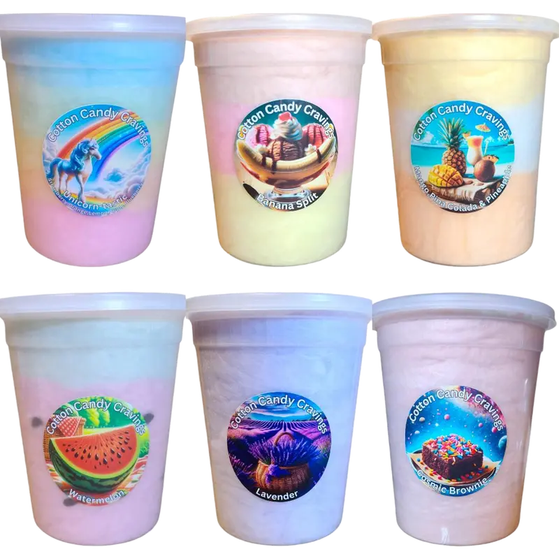 Tubs of Cotton Candy - Cotton Candy Cravings Snack Sweet