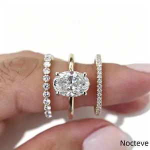 Ladies Triple-Piece Mix-Match Synthetic CZ Alloy Finger Band Bundle, Matte Brushed Delicate Layerable Accessory City Daily Soft Casual & Tiny Sweet Feminine Milestone Keepsake Gifts