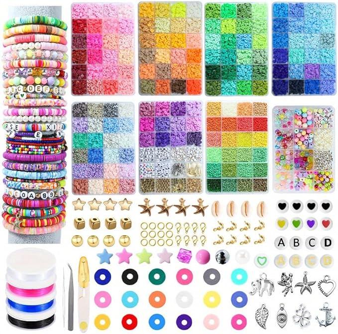 1PC 24-in-1 Bracelet Making Kit with 3160 Polymer Clay Beads and Sheets - Adult Handmade Jewelry Kit, Style1