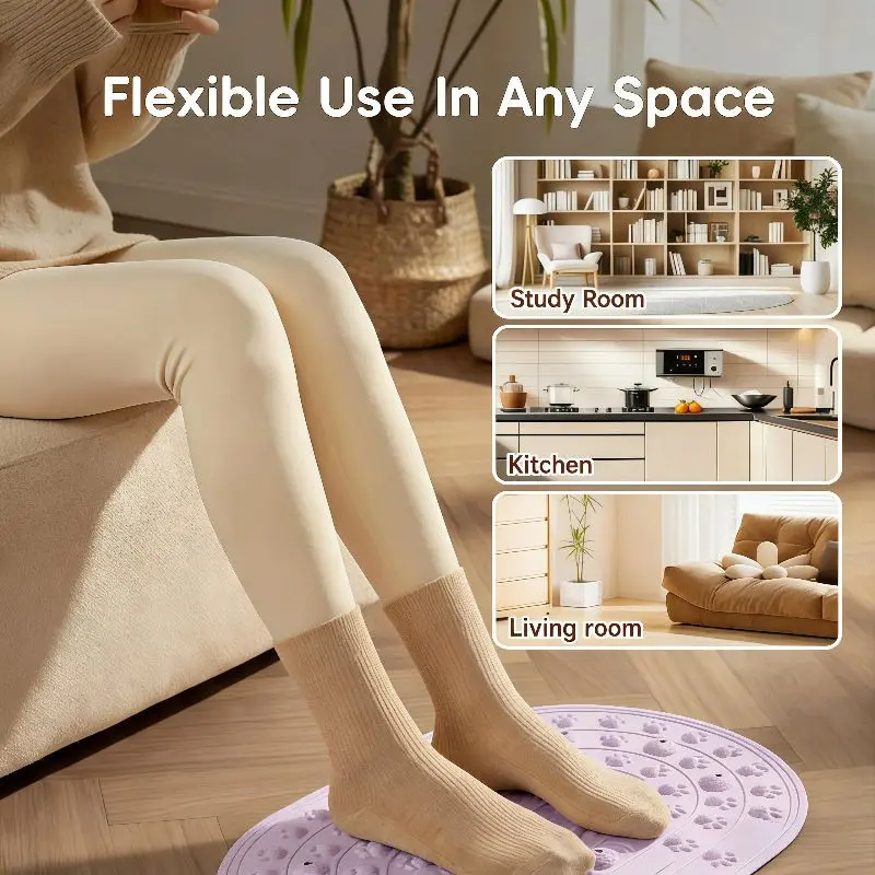 Oval Silicone Massage Mat Dual Foot & Full Body Modes, Bump Acupoint Stimulation, Boosts Circulation, Portable, Easy to Clean