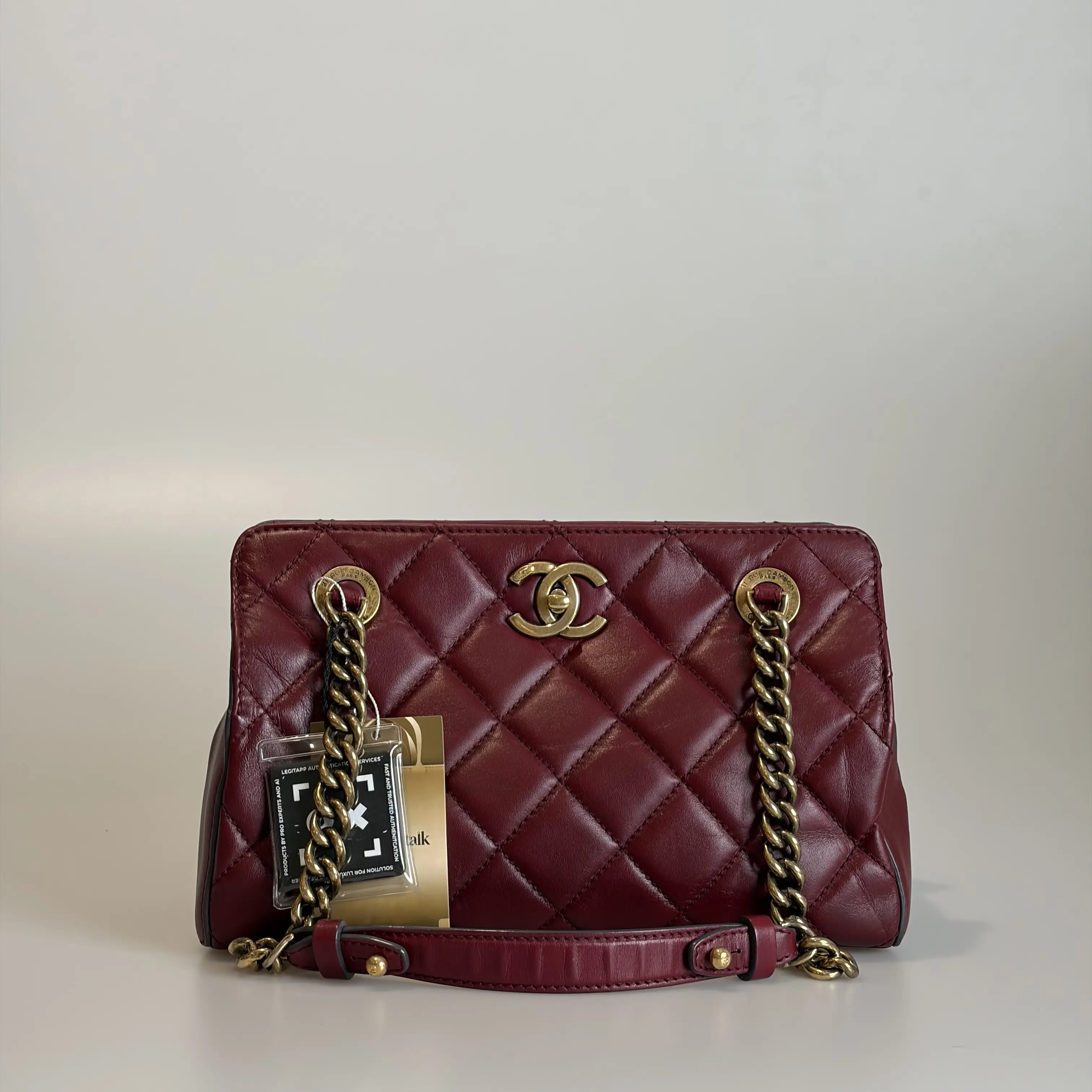 Pre-owned CHANEL Calfskin Shoulder Bag Burgundy Quilted Gold Tone Hardware 15322966 Sold As Is / Final Sale