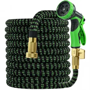 Cotsoco 50FT/75FT/100FT Heavy Duty Expandable Garden Hose, 3-Layer 3750D Water Pipe Flexible Hose with 10 Function Spray Nozzle, for Watering Lawn Yard Garden, Car Washing, Pet Cleaning -SummerVibes