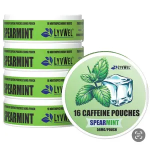 LyvWel Energy Pouches (5 Pack) (56mg fuel/pouch) energy Decky + lip pillow+ pre-workout+caffeine pouches +nootropics+coffee+energy pouches+upper decky+zyn+upper Deckys+ hyper Deckys