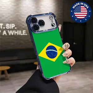 Brazil Flag Aesthetic Design Pattern Casing For iphone 16 15 14 13 12 Plus Pro Max Flaunt Mobile Phone Case TPU Drop Protection Shockproof Protector Vintage unique Fashion Trend Anti-scratch Stylish Smartphone Cover