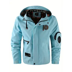 Thin Windproof Outdoor Jacket - Men's Casual Multi-Pocket Removable Hat Windbreaker Jacket