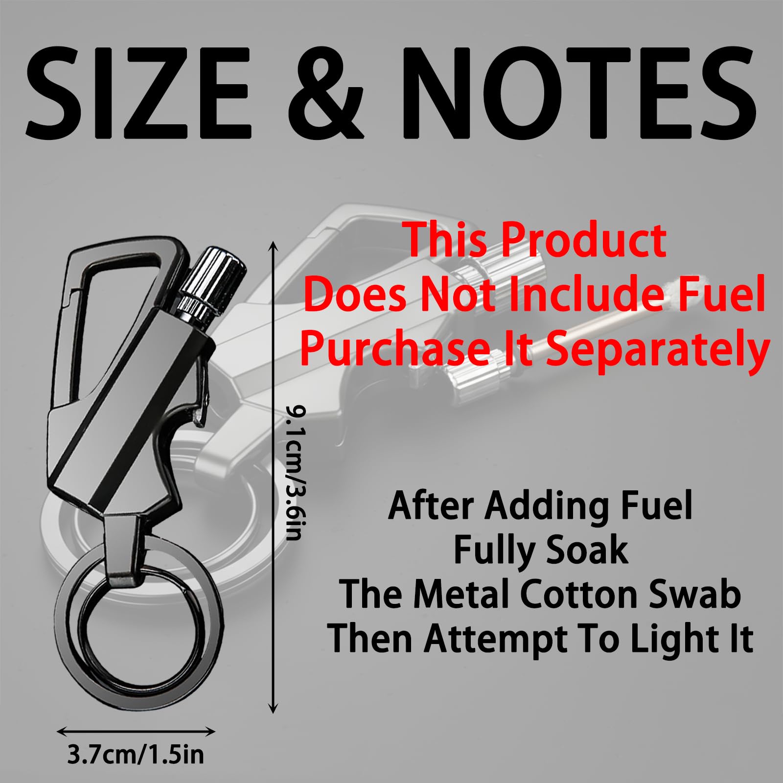 Metal Lighter, Bottle Opener Multi Keychain (Not Include Lighter fluid)