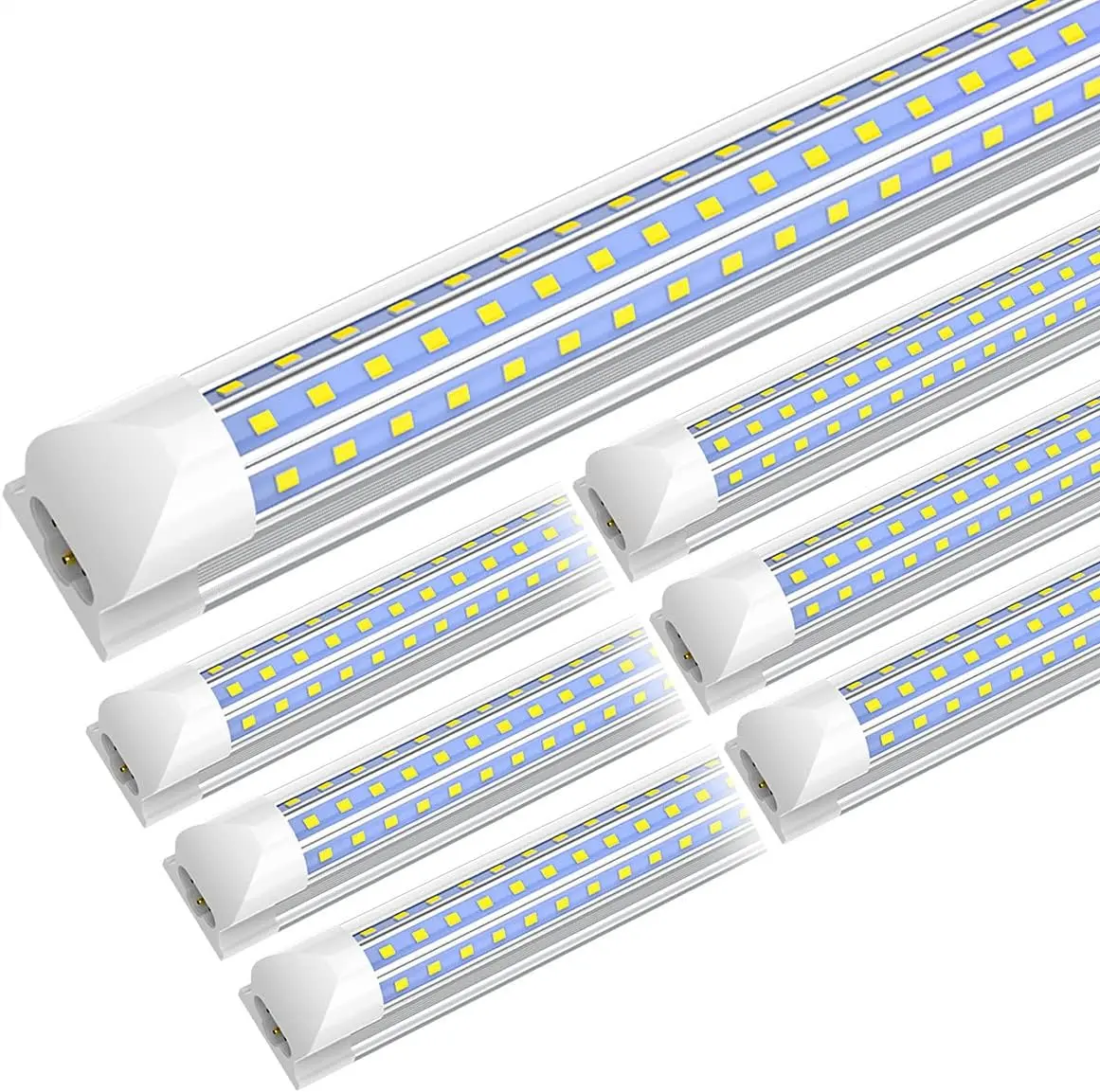 CNSUNWAY 4FT LED Shop Light, 48W 6300LM Super Bright, 5000K Daylight, T8 LED Tube Lights, D Shape, High Output, Clear Cover, Linkable Shop Lights for Garage, Workshop, Warehouse, ETL (6 Pack) clear cover