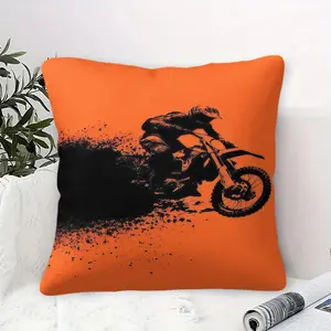 Motorcycle Printed Pattern Pillow (Including Pillow Core), Single-Sided Printed, Suitable For Gifts For Teenagers And Adults And Bedroom Sofa Decoration