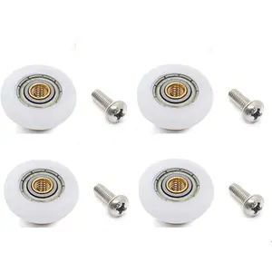 4PCS/Pack Glass Sliding Door Pulleys,For the Bathroom Pan Shower Door Rollers/Runners/Wheels,Strong Load-bearing Capacity, Ultra-quiet (Roller diameter 19mm)