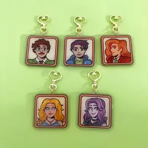 Stardew Valley Acrylic Keychain - Harvey Shane Elliott Harley Abigail Gift Ideas Chibi - Cute Acrylic Cartoon Keychain, Funny Meme Character Charm for Keys, Bags, Backpack, Durable Gift for Fans & Collectors
