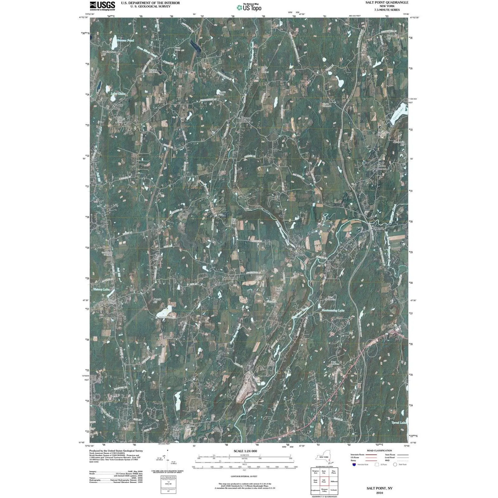 Salt Point New York USGS Topographic Quadrangle Map, 2013, 1:24000