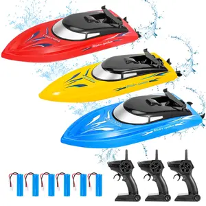 GARVEE 3PACK Remote Control Boats with 2.4GHz Wireless Control, Fully Waterproof Design, Includes 6 Rechargeable Batteries, Perfect Summer Water Toys for Pools, Lakes, Rivers, and Bathtubs