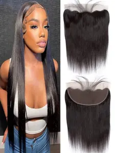 12-Inch Lace Front Hairpiece – Natural Black | Real Human Hair Straight Hair Topper | Suitable for Black and White Women with Thinning Hair | Adds Volume and Enhances Visual Appeal