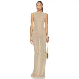 Bananhot Corin Maxi Dress in Sand Gold