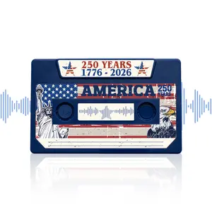 250th Anniversary American Flag Favors: Voice-Recording Greeting Card (300 Seconds) – Custom Voice Guestbook for 250th Anniversary  , 1776-2026 USA Patrioctic Voice-Recording for Congratulations, Happy Anniversary Gift