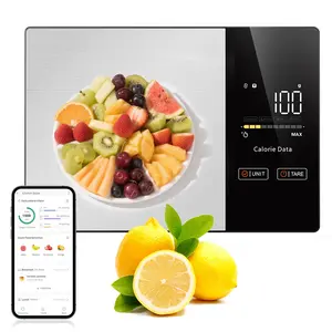 Smart Food Kitchen Scale with Nutritional Calculator, Free App for AI Scan, Calorie & Macro Tracking, Food Preload, On-Screen Nutrient Info, Personal Goals, Rechargeable