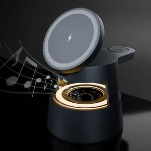 5-in-1 Wireless Charger: Fast Charging for Ecrphone, Watch, Stereo & Night Light, Compact & Travel-Friendly Wearable Chargeable