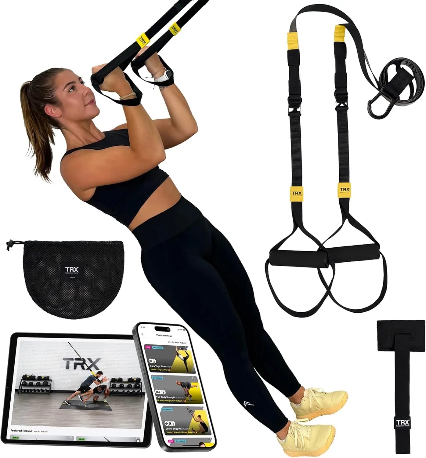 Suspension Trainer, At Home, Portable Gym Workout, For Strength Training, Full Body Exercise Equipment