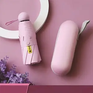 Portable Pocket Umbrella, 1 Count Lightweight Foldable Umbrella, Windproof Travel Umbrella, Sunny   Rain Dual-use Umbrella for Outdoor, Windproof Folding Umbrella