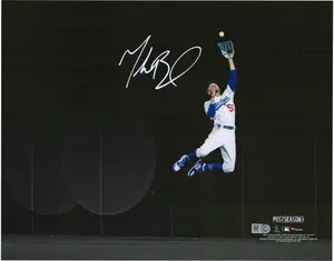 Mookie Betts Los Angeles Dodgers Autographed 11" x 14" 2020 NLCS Game 7 Home Run Robbing Spotlight Photograph - Fanatics Authentic Certified