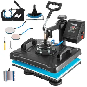 Spring new arrivals Heat Press, Multifunctional Sublimation Transfer Machine 12 x15 inch, 6  Accessories 360 Degree Rotation Swing Away Heat Press, DIY Printing T-shirts Hat Mug Cap Plate, 1050W