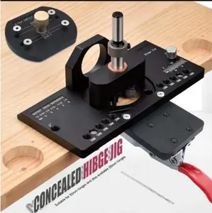 35mm/1.377in hinge hole opener, wooden wardrobe cabinet door hinge hole locator, drilling assistant adjustable auxiliary hole puncher, used for woodworking and furniture installation, door and cabinet hinge installation tool