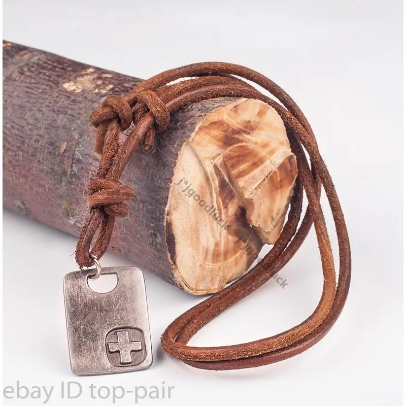 NEW Punk Vintage Cross Pendant Men's Surfer Beach Leather Choker Necklace Brown