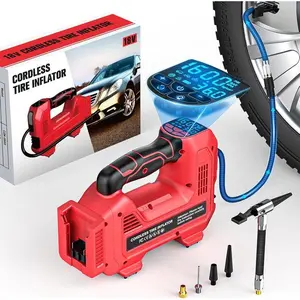 160PSI Cordless Tire Inflator Air Compressor Compatible With Milwaukee 18V Battery, Portable Handheld Air Pump with Digital Pressure Gauge for Cars Motorcycles Bikes Sport Balls (Tool Only)
