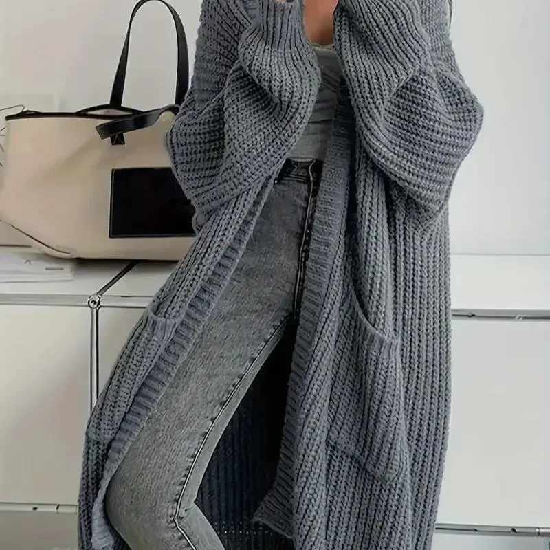 Autumn Winter Women's Loose Long Sleeve Knitted Cardigan Wrap Top Plus Size Heather Grey for Lazy Wear Can be used with a raincoat Autumn Winter Women's Loose Long Sleeve Knitted Cardigan Wrap Top Plus Size Heather Grey for Lazy Wear Can be used with a raincoat