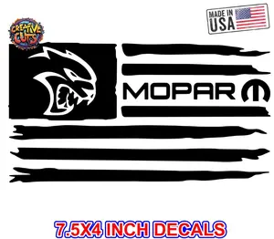 Hellcat logo flag decals charger challenger car stickers