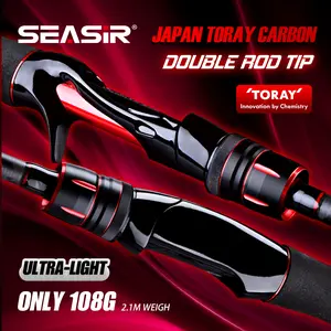 SEASIR TITANIC M+MH Double Rod Tip High Carbon Ultra-light Spinning Casting 2.1M 2.4M Saltwater Fishing Rod