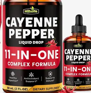 (2 Packs) 11-in-1 Cayenne Pepper Drops - Herbal Supplement with Hawthorn, Beet Root & Cinnamom - Supports Healthy Digestion & Immune - 4 FL Oz
