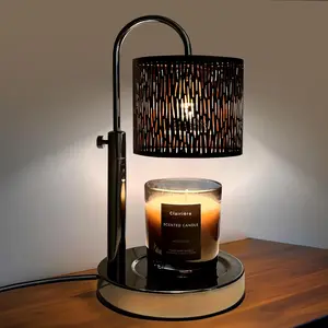 Candles Warmer Lamp with Timer and Dimmer,  Bedroom Decor, Electric Adjustable Candle Wax Warmer Melter,  Decor Birthday Monther Day Gifts,2 BulbsBlack