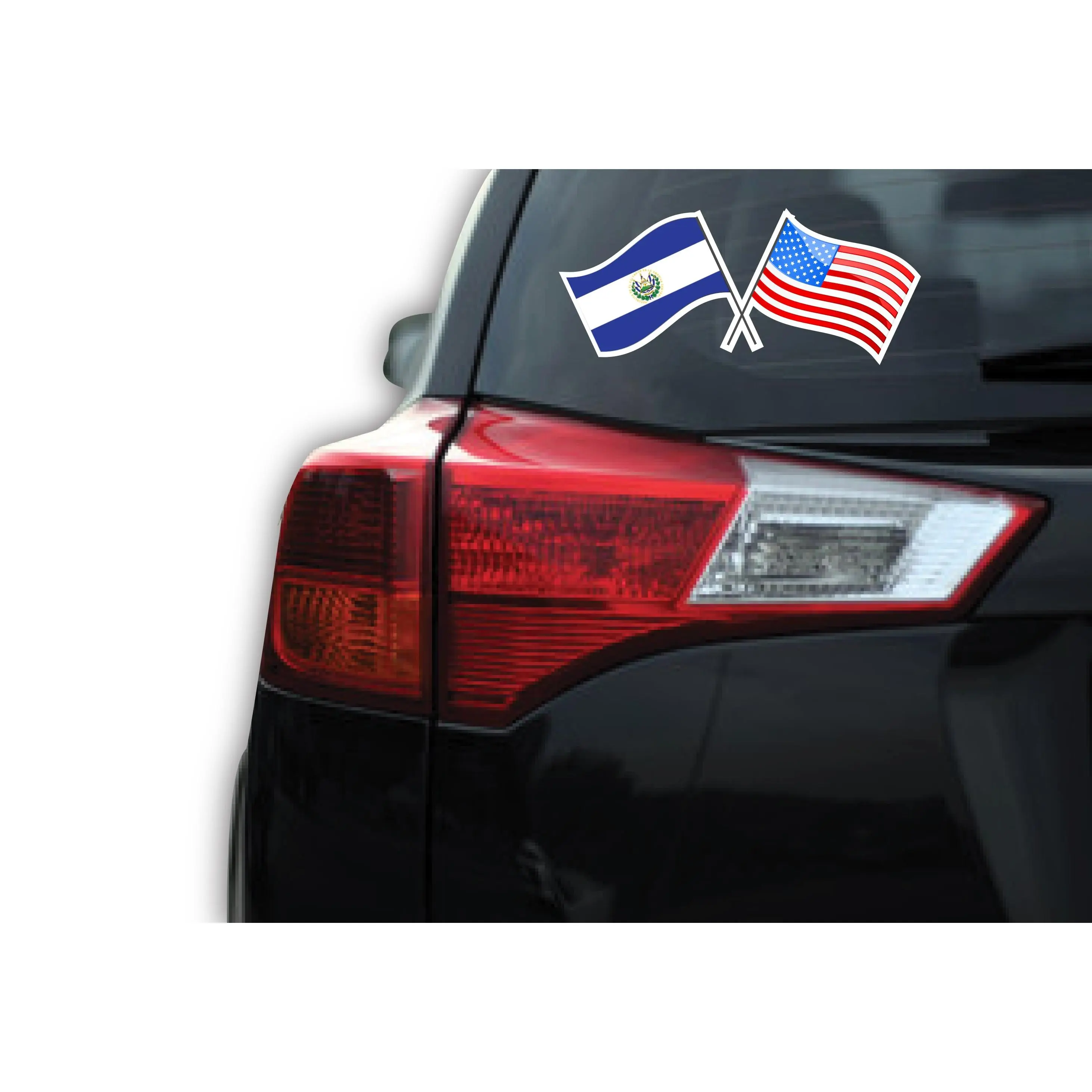 El Salvador USA Unity Flags Decal Car Window Laptop Vinyl Sticker Salvadorian