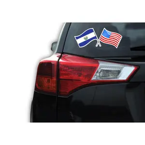 El Salvador USA Unity Flags Decal Car Window Laptop Vinyl Sticker Salvadorian