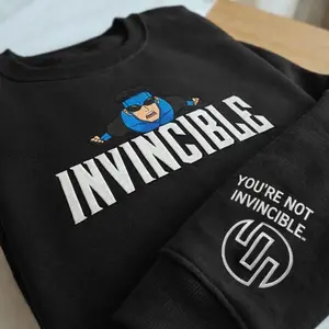 Embroidered Superhero Sweatshirt, Comic Inspired Character Shirt, Minimalist Crewneck, Gift for Comic Fans, Birthday Gift